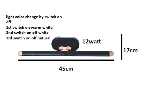 Tripping_12_Watt_3_In_1_Color_Change_Switch_Led_Display_Adjustable_Wall_Lamp_Warm_White_White_Natural_White_Flexible_Neck_Up_Down_Curve_Black_Body_With_Rose_Gold_Accents_12watt_Black_Body