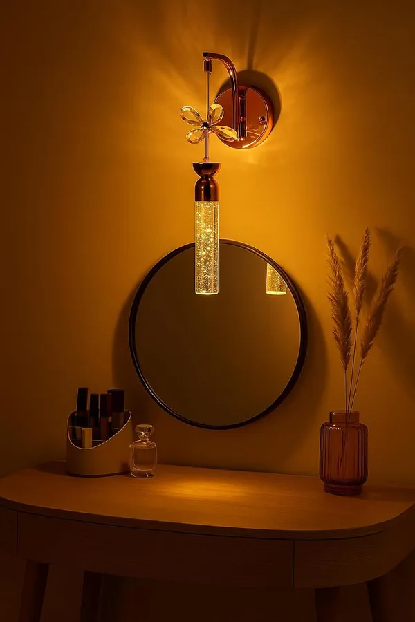 Tripping_Crystal_Gel_Pendant_Modern_9w_Led_Crystal_Gel_Wall_Lamp_With_Gold_Finish_Decorative_Amber_Glass_Floral_Design_60cm_Gel_Light_For_Living_Room_Indoor_Sconce_25l_X_10w_X_10h_Cm