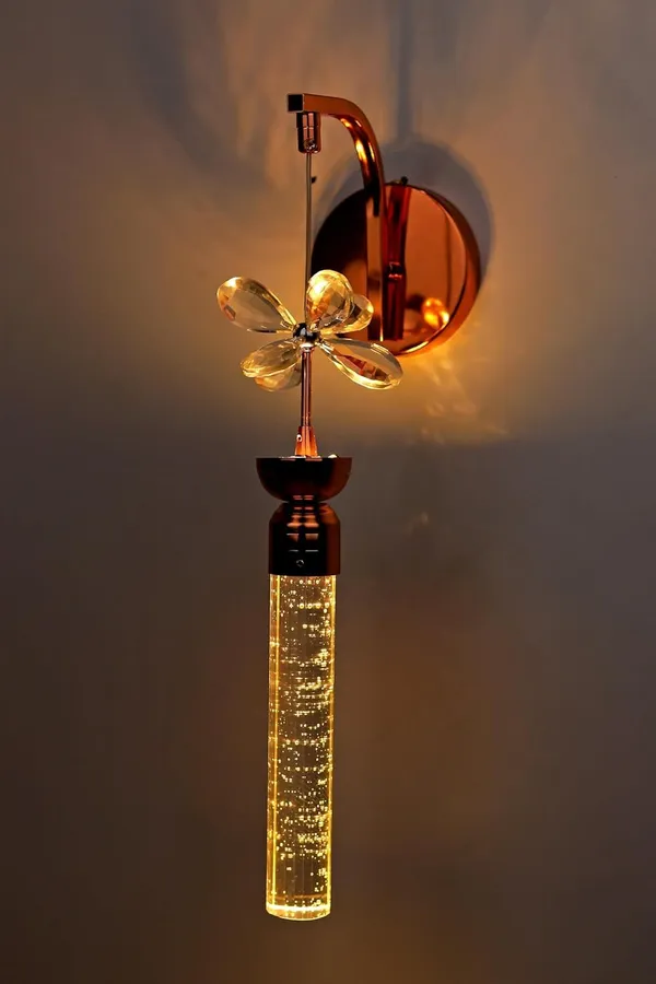 Tripping_Crystal_Gel_Pendant_Modern_9w_Led_Crystal_Gel_Wall_Lamp_With_Gold_Finish_Decorative_Amber_Glass_Floral_Design_60cm_Gel_Light_For_Living_Room_Indoor_Sconce_25l_X_10w_X_10h_Cm