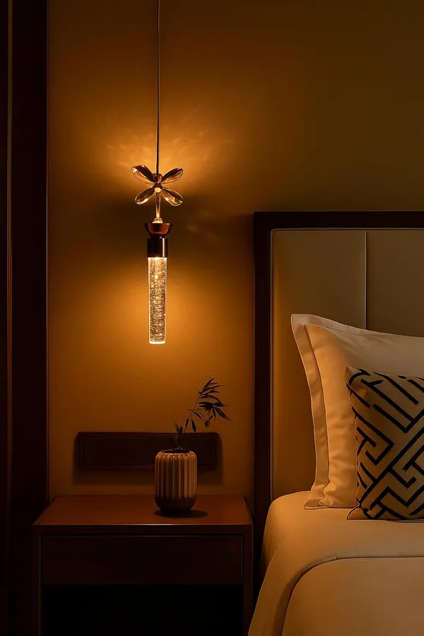 Tripping_Crystal_Gel_Pendant_Ceiling_Lamp_With_10w_Warm_White_Led_Light_Elegant_Flower_Design_Copper_Finish_Ideal_For_Living_Room_Dining_Area_And_Decorative_Interiors