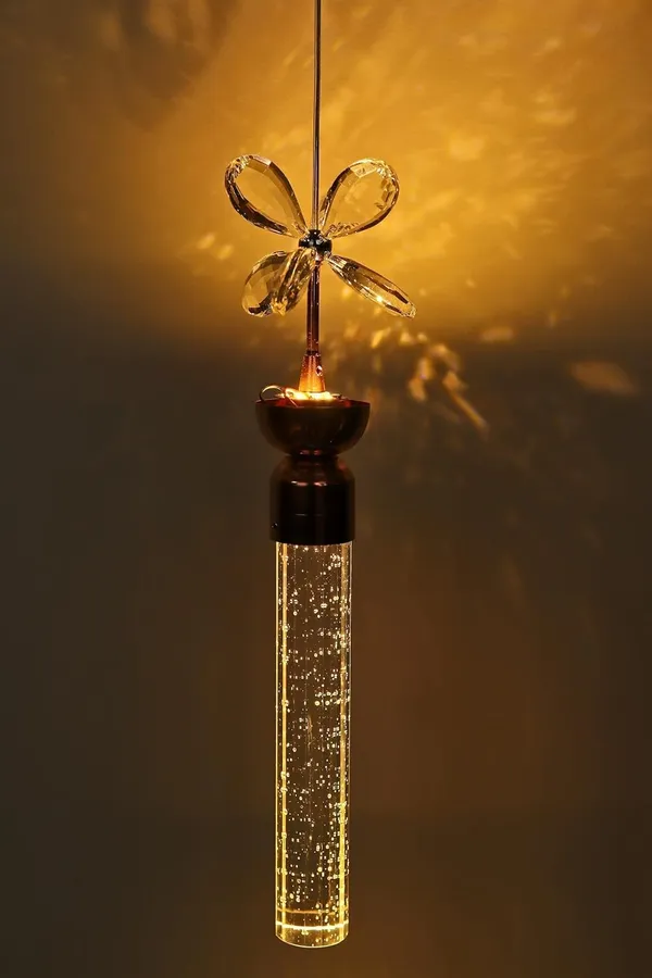 Tripping_Crystal_Gel_Pendant_Ceiling_Lamp_With_10w_Warm_White_Led_Light_Elegant_Flower_Design_Copper_Finish_Ideal_For_Living_Room_Dining_Area_And_Decorative_Interiors