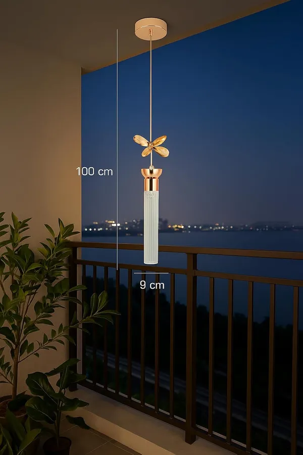 Tripping_Crystal_Gel_Pendant_Ceiling_Lamp_With_10w_Warm_White_Led_Light_Elegant_Flower_Design_Copper_Finish_Ideal_For_Living_Room_Dining_Area_And_Decorative_Interiors