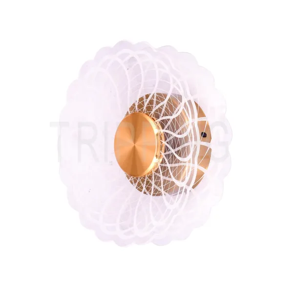 Tripping_7w_Led_Ceiling_Cum_Wall_Lamp_With_Frosted_Acrylic_Crisscross_Design_Warm_White_Light_Gold_Accent_19cm_Diameter_Ideal_For_Bedrooms_Living_Rooms_And_Hallways_Intricate_Design_Led