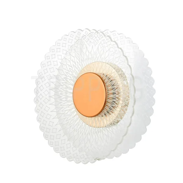 Tripping_7w_Led_Ceiling_Cum_Wall_Lamp_With_Frosted_Acrylic_Crisscross_Design_Warm_White_Light_Gold_Accent_19cm_Diameter_Ideal_For_Bedrooms_Living_Rooms_And_Hallways_Flower_Shaped