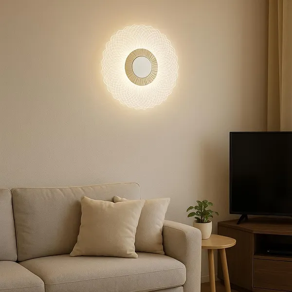 Tripping_7w_Led_Ceiling_Cum_Wall_Lamp_With_Frosted_Acrylic_Crisscross_Design_Warm_White_Light_Gold_Accent_19cm_Diameter_Ideal_For_Bedrooms_Living_Rooms_And_Hallways_Crisscross_Design