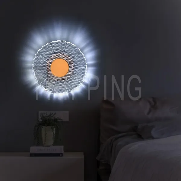 Tripping_7w_Led_Ceiling_Cum_Wall_Lamp_With_Frosted_Acrylic_Crisscross_Design_Warm_White_Light_Gold_Accent_19cm_Diameter_Ideal_For_Bedrooms_Living_Rooms_And_Hallways_Floral_Design