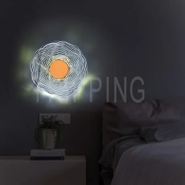 Tripping_7w_Led_Ceiling_Cum_Wall_Lamp_With_Frosted_Acrylic_Crisscross_Design_Warm_White_Light_Gold_Accent_19cm_Diameter_Ideal_For_Bedrooms_Living_Rooms_And_Hallways_Ripple_Pattern