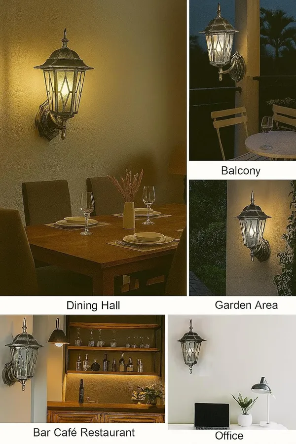 Tripping_Waterproof_Wall_Light_With_E27_Holder_And_Bulb_Suitable_For_Indoor_And_Outdoor_Use_Ideal_For_Balcony_Garden_Entrance_Living_Room_Vintage_Lantern_Design_With_Durable_Metal_And_Glass