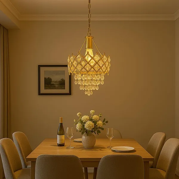 Tripping_Golden_Crystal_Ceiling_Pendant_Lamp_With_E27_Bulb_Holder_Elegant_Chandelier_Style_Light_For_Living_Room_Dining_Hall_Hotel_Balcony_Cafe_And_Reception_Decor