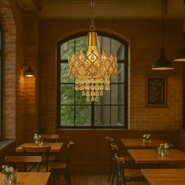 Tripping_Golden_Crystal_Ceiling_Pendant_Lamp_With_E27_Bulb_Holder_Elegant_Chandelier_Style_Light_For_Living_Room_Dining_Hall_Hotel_Balcony_Cafe_And_Reception_Decor