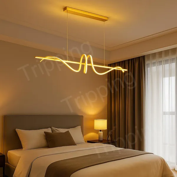 Tripping_Jl8261_Modern_Wave_Shape_48w_Led_Pendant_Light_Dimmable_3_In_1_Warm_White_Cool_Color_Hanging_Chandelier_100cm_Width_Adjustable_Height_For_Dining_Living_Room_Kitchen_Office