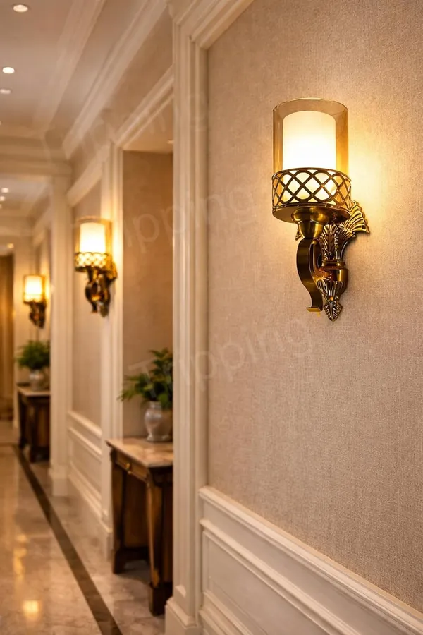 Tripping_Antique_Gold_Metal_Wall_Lamp_With_Double_Glass_Shade_Amber_Outer_Glass_White_Milky_Frosted_Inner_Glass_E27_Holder_Decorative_Wall_Light_For_Living_Room_Bedroom_Hotel