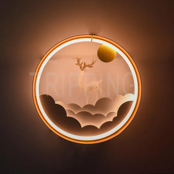 White_&_Golden_Decorative_10_Watt_Circular_Wall_Lamp