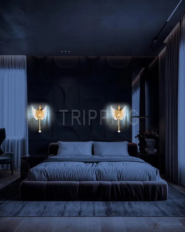 Gold_Decorative_Acrylic_Swan_Shape_8_Watt_3-In-1_Led_Wall_Lamp