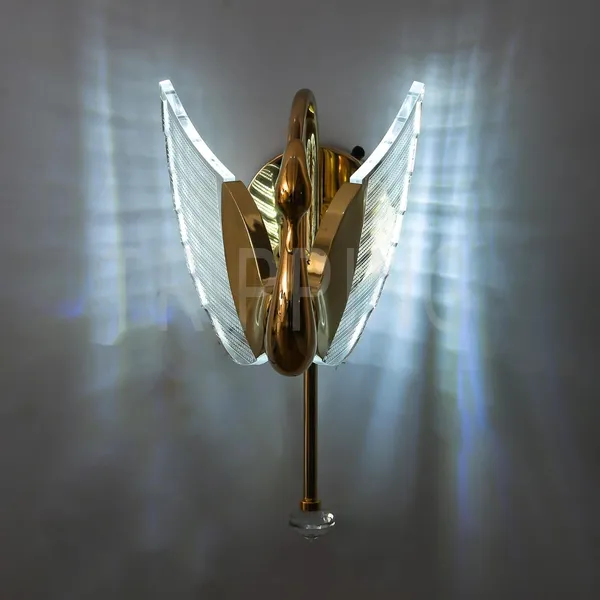 Gold_Decorative_Acrylic_Swan_Shape_8_Watt_3-In-1_Led_Wall_Lamp