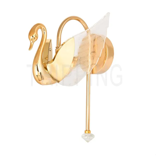 Gold_Decorative_Acrylic_Swan_Shape_8_Watt_3-In-1_Led_Wall_Lamp