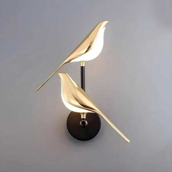 Golden_Decorative_Metal_Bird_Double_Wall_Light_For_Living_Room