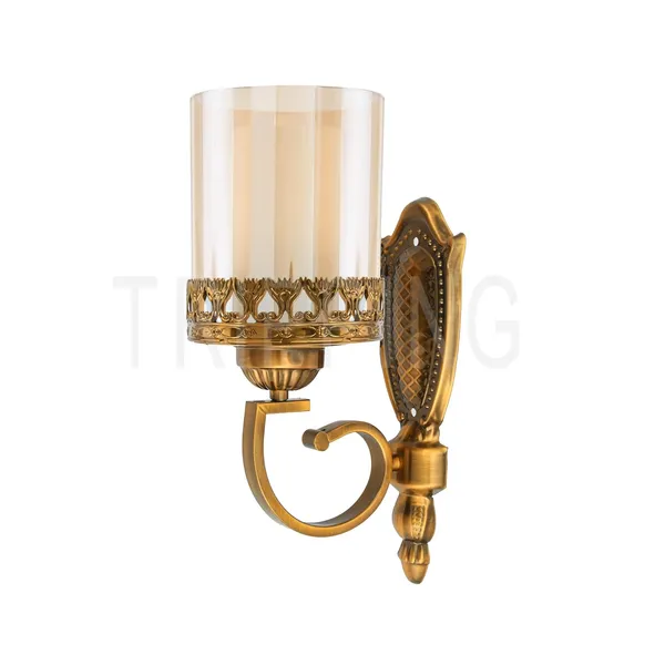 Golden_Decorative_4_Watt_Wall_Lamp_With_Amber_Glass_Shade