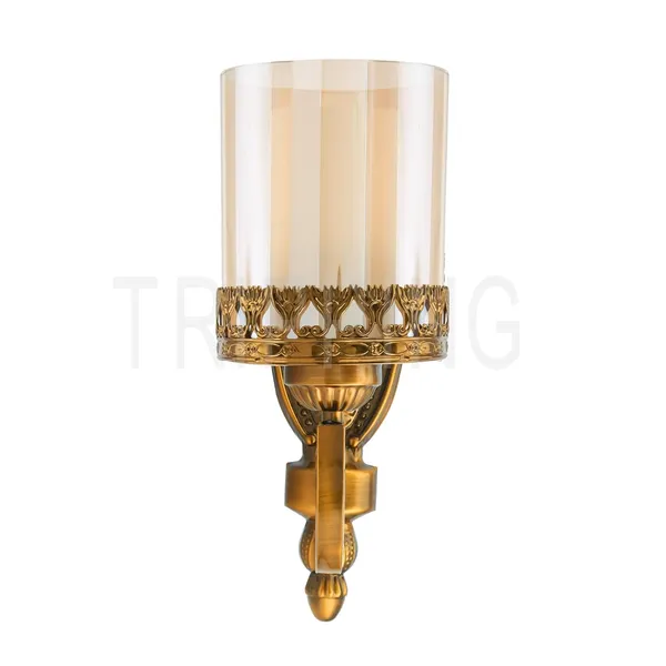 Golden_Decorative_4_Watt_Wall_Lamp_With_Amber_Glass_Shade