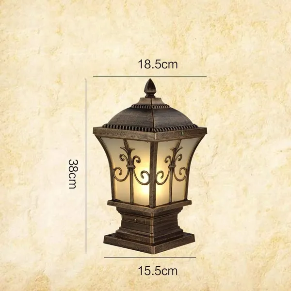 Gold_Decorative_Outdoor_Gate_Pillar_Lamp_With_Pvc_Glass