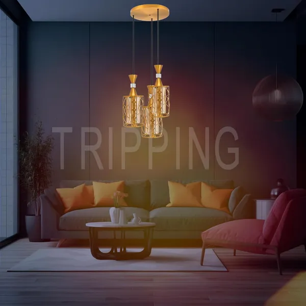 Golden_Decorative_3-Light_Pendant_Ceiling_Fixture_With_Decorative_Glass_Shades