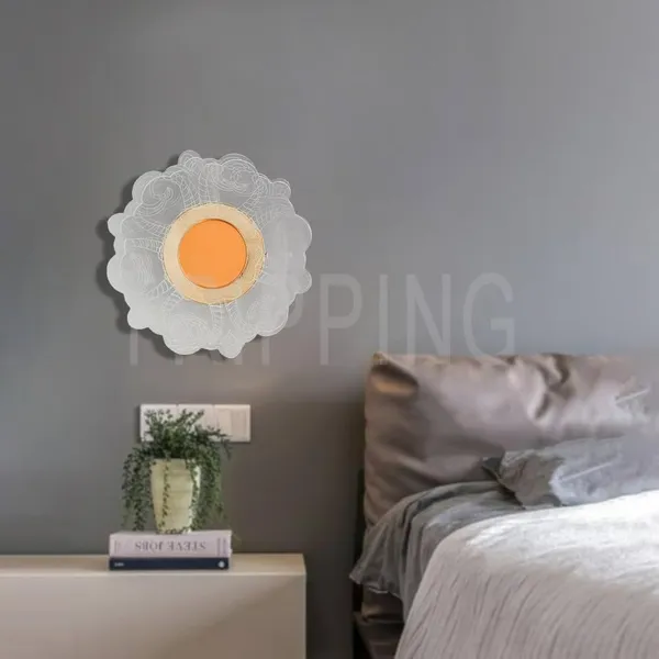 Gold_&_White_Decorative_7_Watt_Led_Ceiling_Cum_Wall_Lamp_With_Frosted_Acrylic_Crisscross_Design