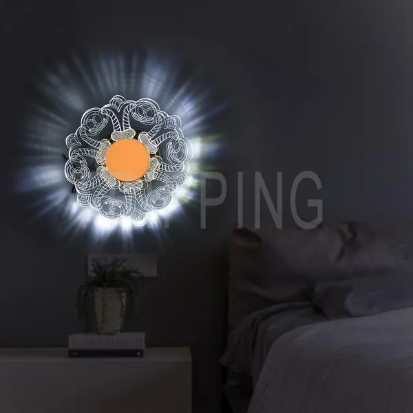 Gold_&_White_Decorative_7_Watt_Led_Ceiling_Cum_Wall_Lamp_With_Frosted_Acrylic_Crisscross_Design