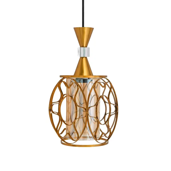 Golden_Decorative_Single_Ceiling_Lamp_With_4_Watt_Filament_Bulb