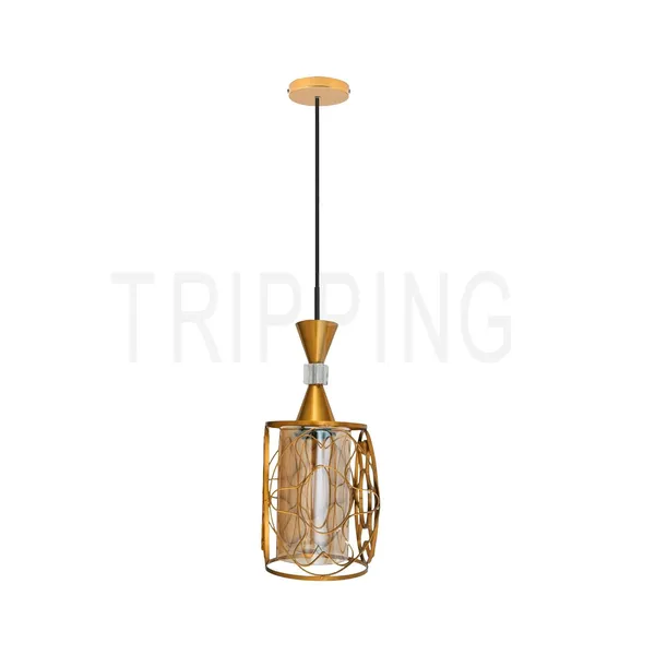 Golden_Decorative_Single_Ceiling_Lamp_With_4_Watt_Filament_Bulb