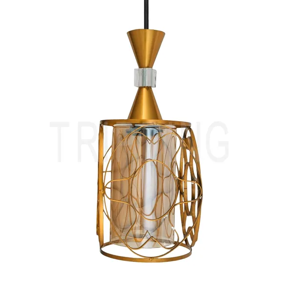 Golden_Decorative_Single_Ceiling_Lamp_With_4_Watt_Filament_Bulb