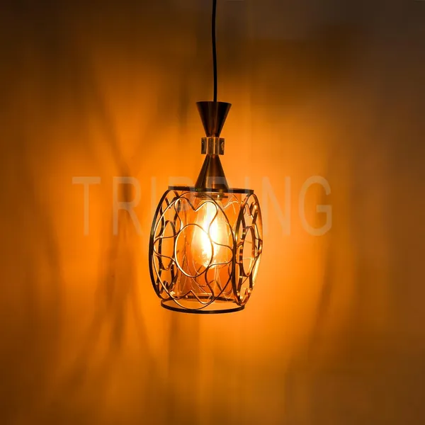 Golden_Decorative_Single_Ceiling_Lamp_With_4_Watt_Filament_Bulb