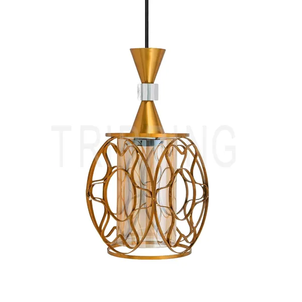 Golden_Decorative_Single_Ceiling_Lamp_With_4_Watt_Filament_Bulb