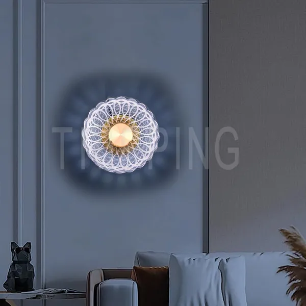 Gold_&_White_Decorative_7_Watt_Led_Ceiling_Cum_Wall_Lamp_With_Frosted_Acrylic_Crisscross_Design