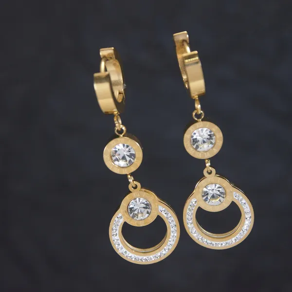 Stainless_Steel_Round_Inlaid_Cubic_Zirconia_Earring_For_Women_&_Girls