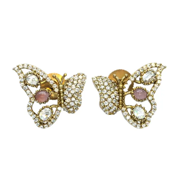 GoldPlated_Butterfly_Design_Earrings_with_Pink_and_Crystal_For_Women_&_Girls