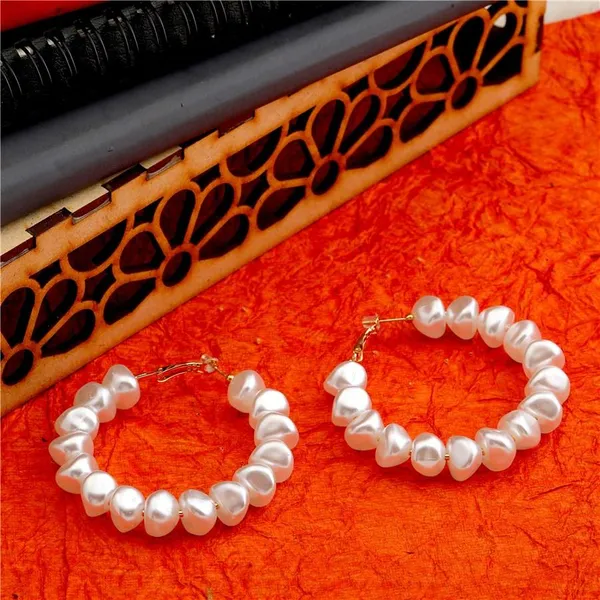 Gold_Plated_Boroque_Pearl_Hoops_Earring_For_Women_&_Girls