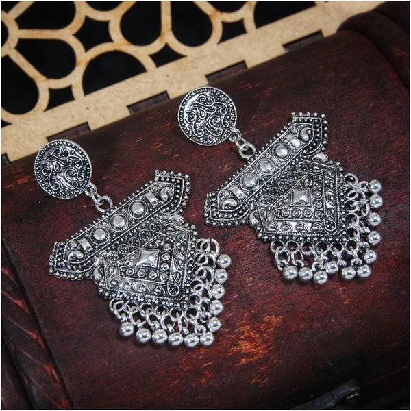 Antique_Silver_Plated_Geometric_Drop_Earring__339_For_Women_&_Girls
