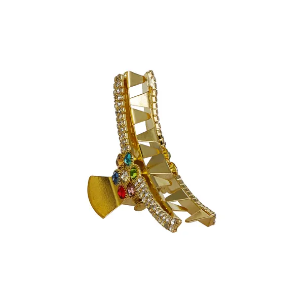 Gold-Toned_C-Z_Stone_Embellished_Hair_Clip_For_Women_&_Girls