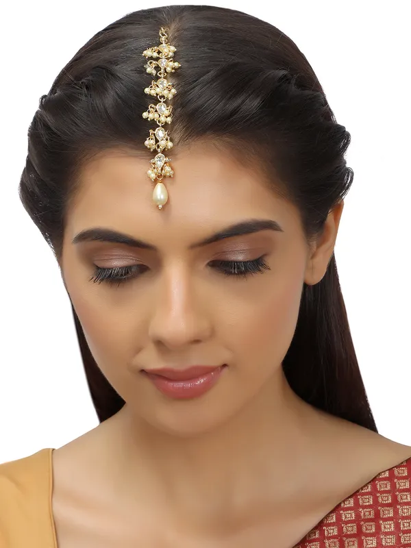 Gold_Plated_White_Kundan_Studded_Maangtika_For_Women_&_Girls