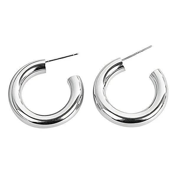 Stylish_Silver_Chunky_Hoop_Earrings_For_Women_&_Girls