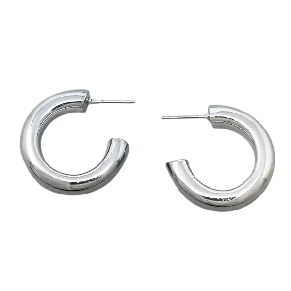 Stylish_Silver_Chunky_Hoop_Earrings_For_Women_&_Girls