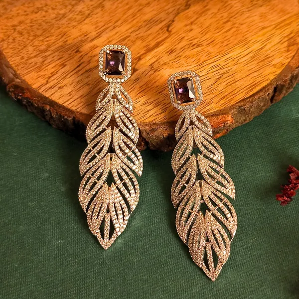 AD_and_emrald_'Pankh'_earrings_For_Women_&_Girls