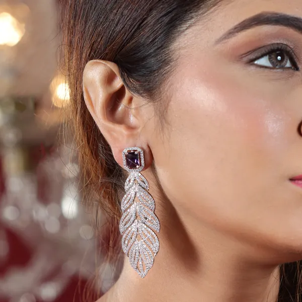 AD_and_emrald_'Pankh'_earrings_For_Women_&_Girls