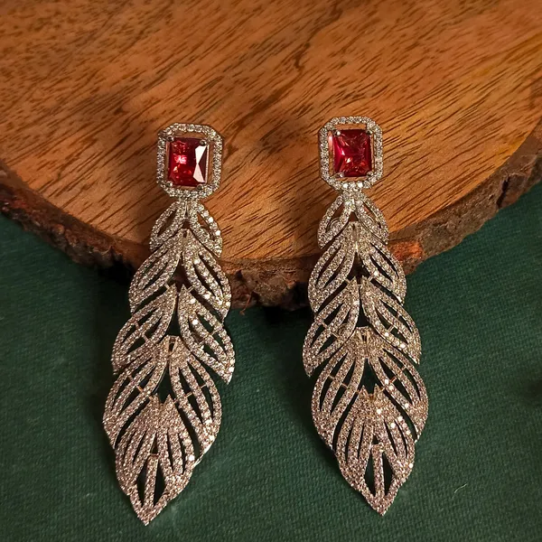 AD_and_emrald_'Pankh'_earrings_For_Women_&_Girls