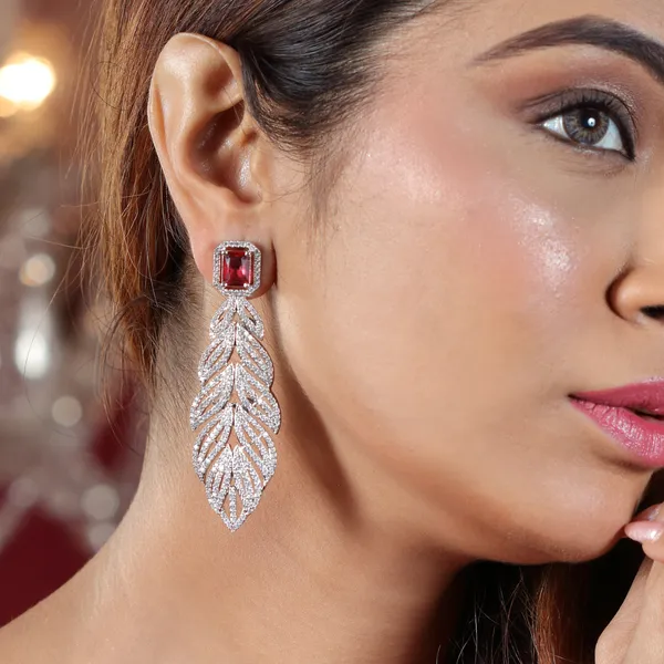 AD_and_emrald_'Pankh'_earrings_For_Women_&_Girls