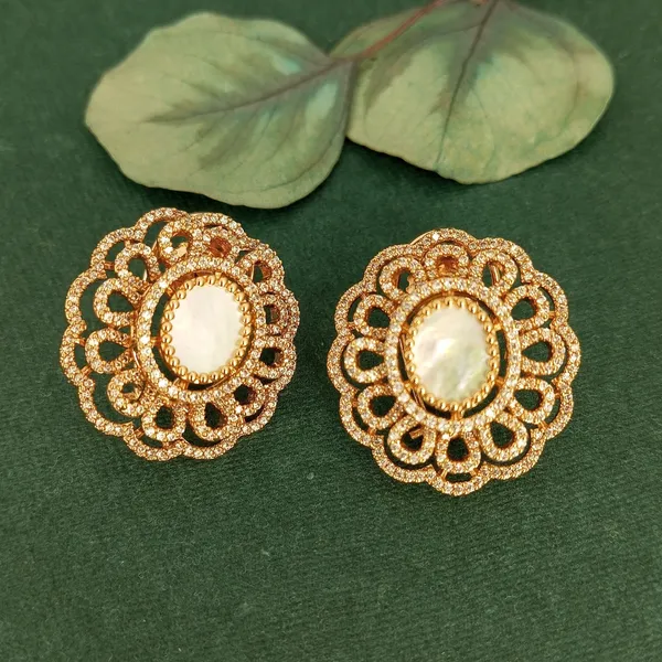 American_diamond,_mother_of_pearl_Studs_For_Women_&_Girls