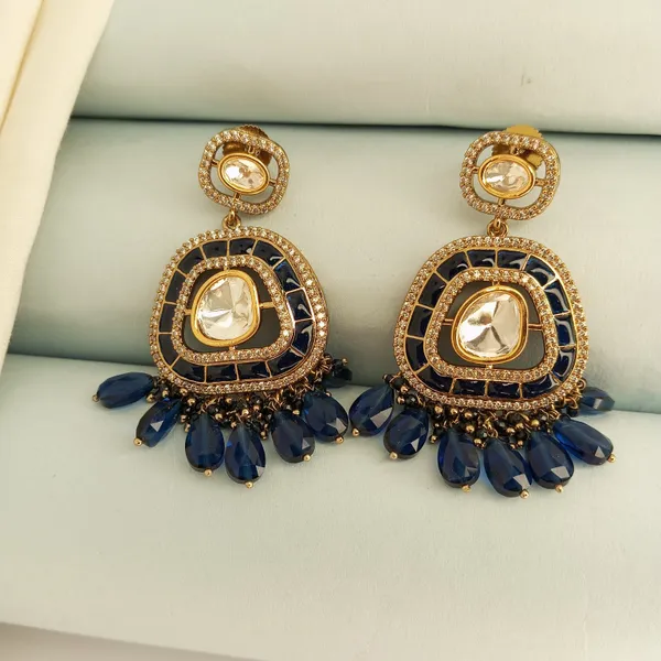 Victorian_Polki_sapphire_blue_dangle_earrings_For_Women_&_Girls