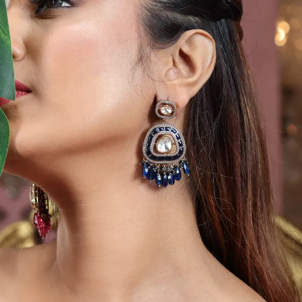 Victorian_Polki_sapphire_blue_dangle_earrings_For_Women_&_Girls