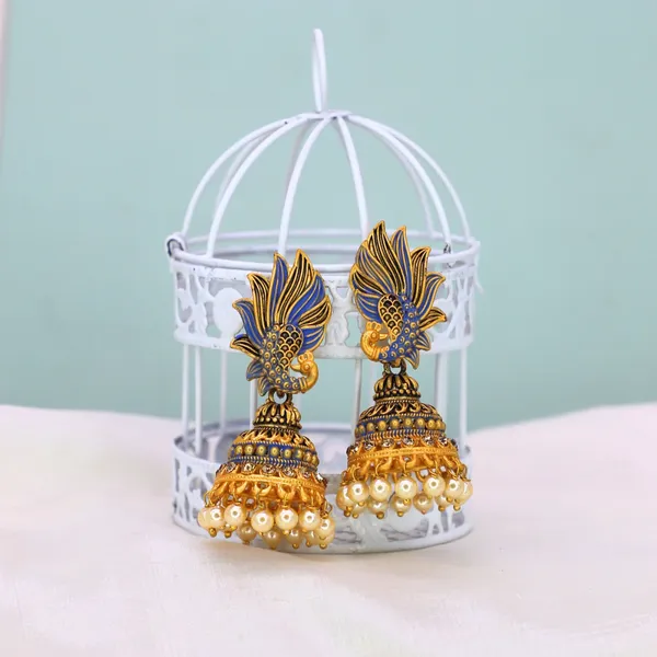 Elegant_Handcrafted_Peacock_Style_Jhumka_Earrings_For_Women_&_Girls