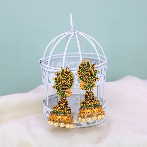Elegant_Handcrafted_Peacock_Style_Jhumka_Earrings_For_Women_&_Girls